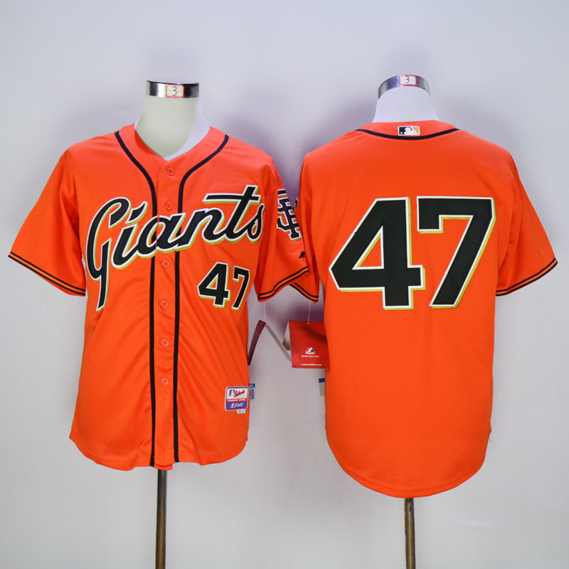 Men San Francisco Giants 47 Cueto Orange MLB Jerseys